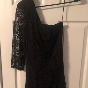Express Black Lace One Shoulder Dress
